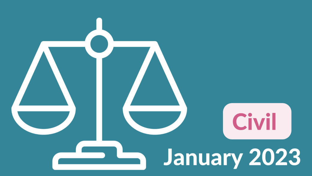 Civil Costs Case Law Update – January 2023