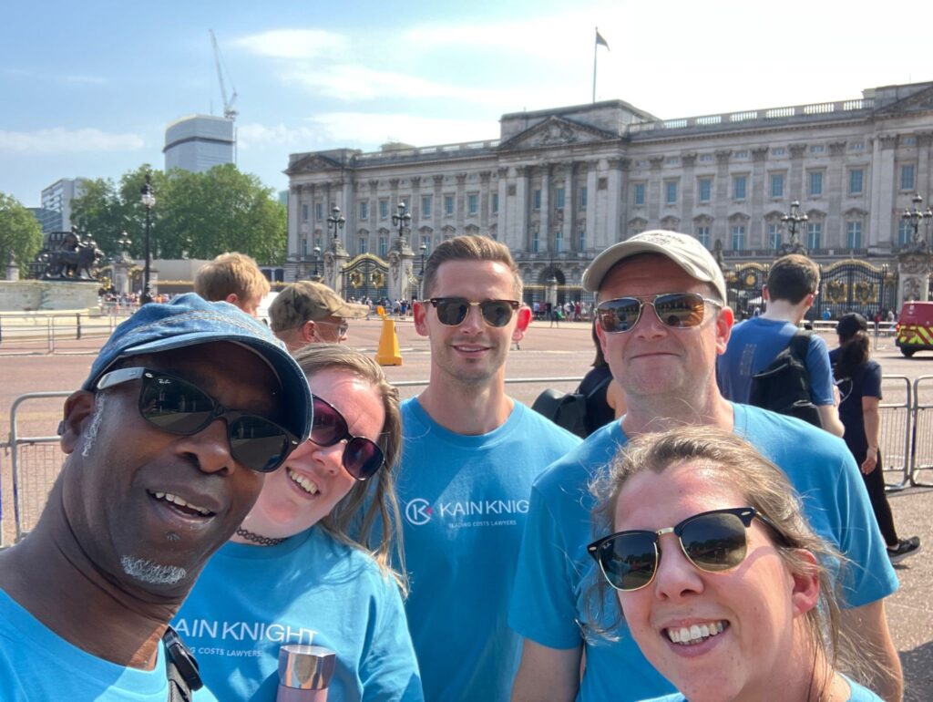 The Kain Knight team outside of Buckingham Palace while taking part in the 2023 London Legal Walk