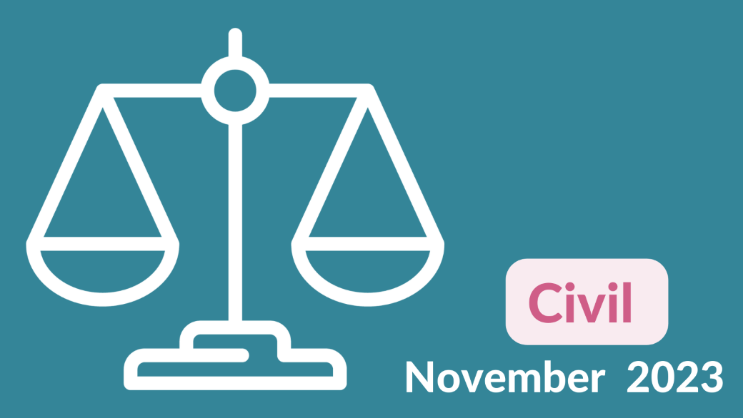 Civil Costs Case Law Update – November 2023