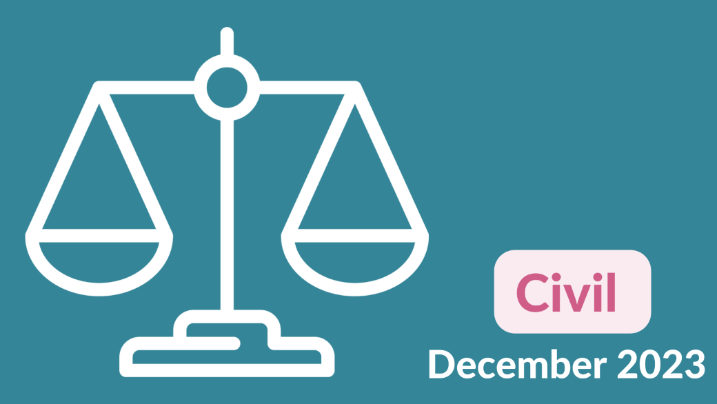 Civil Costs Case Law Update – December 2023