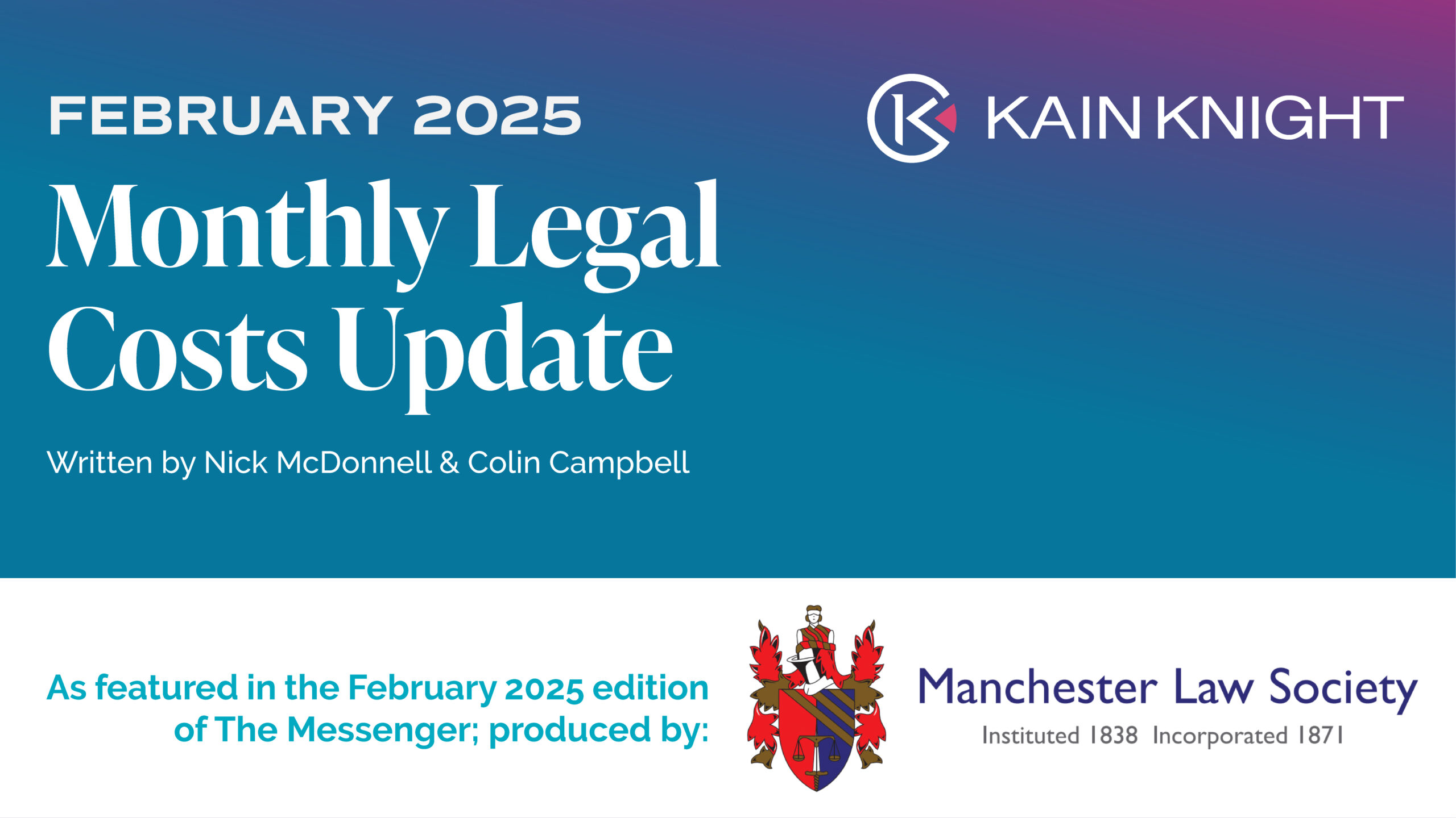 Monthly Legal Costs Update – February 2025
