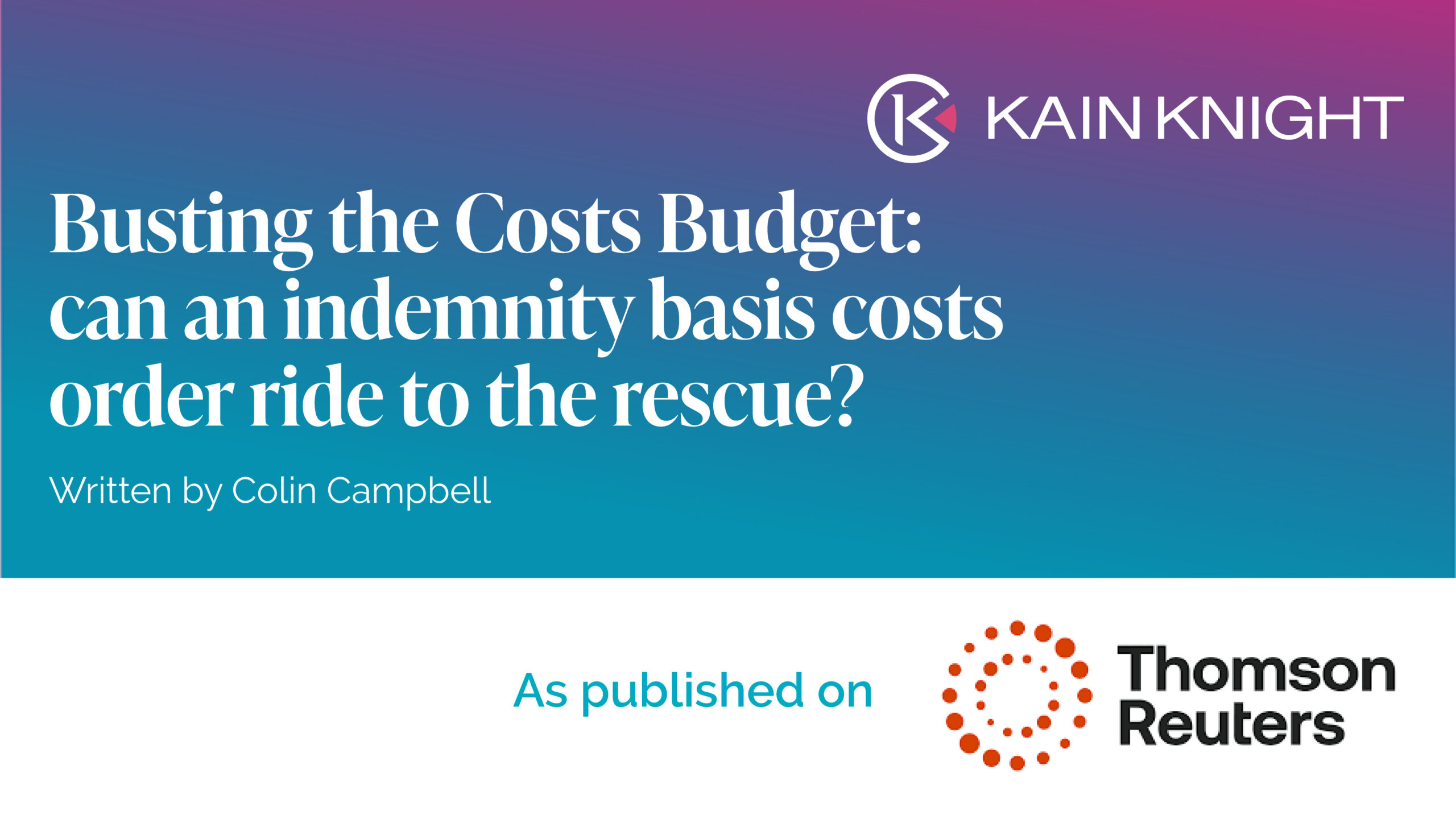 Colin Campbell writes for Thomson Reuters | October 2025