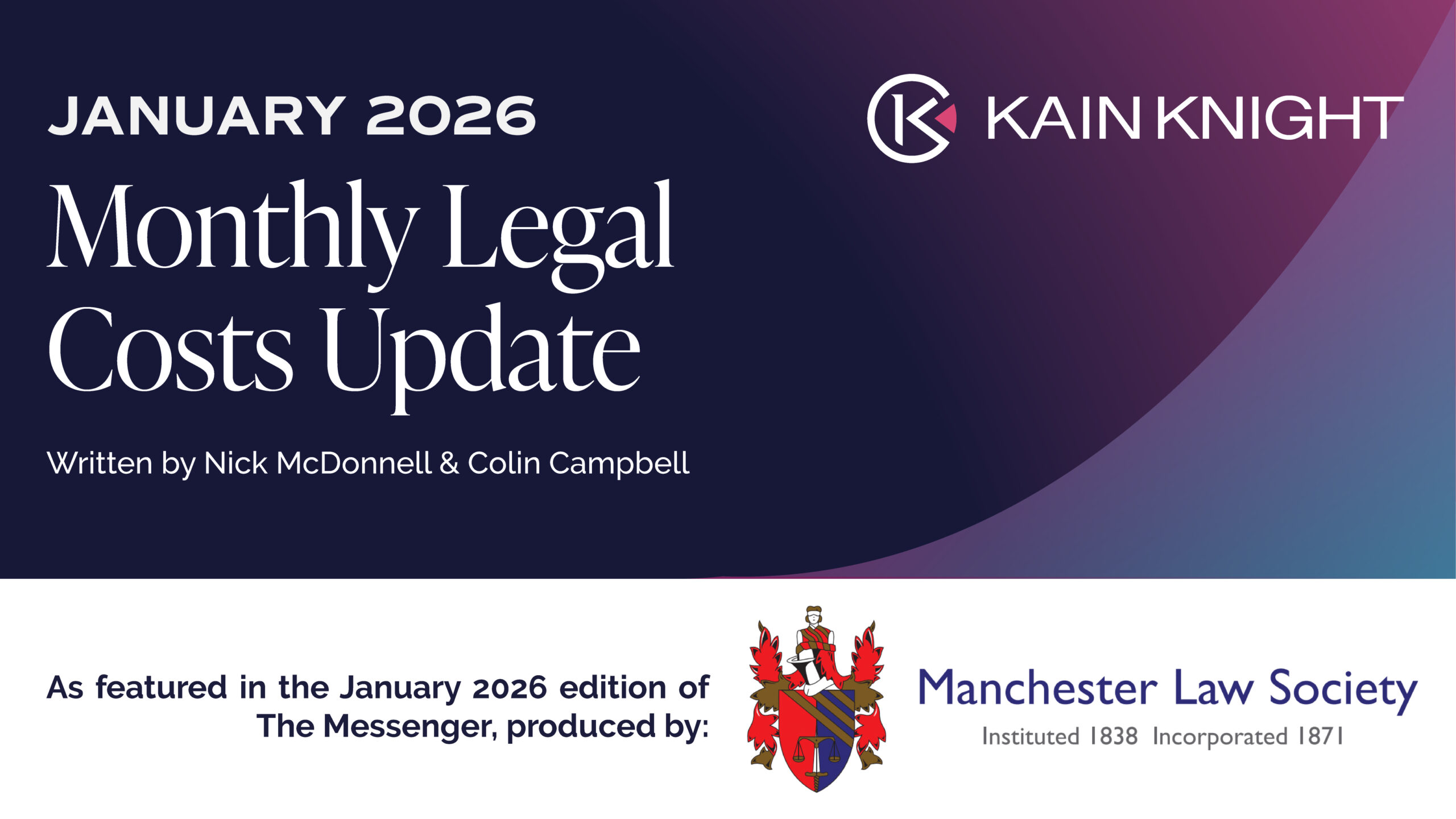 Monthly Legal Costs Update – January 2026