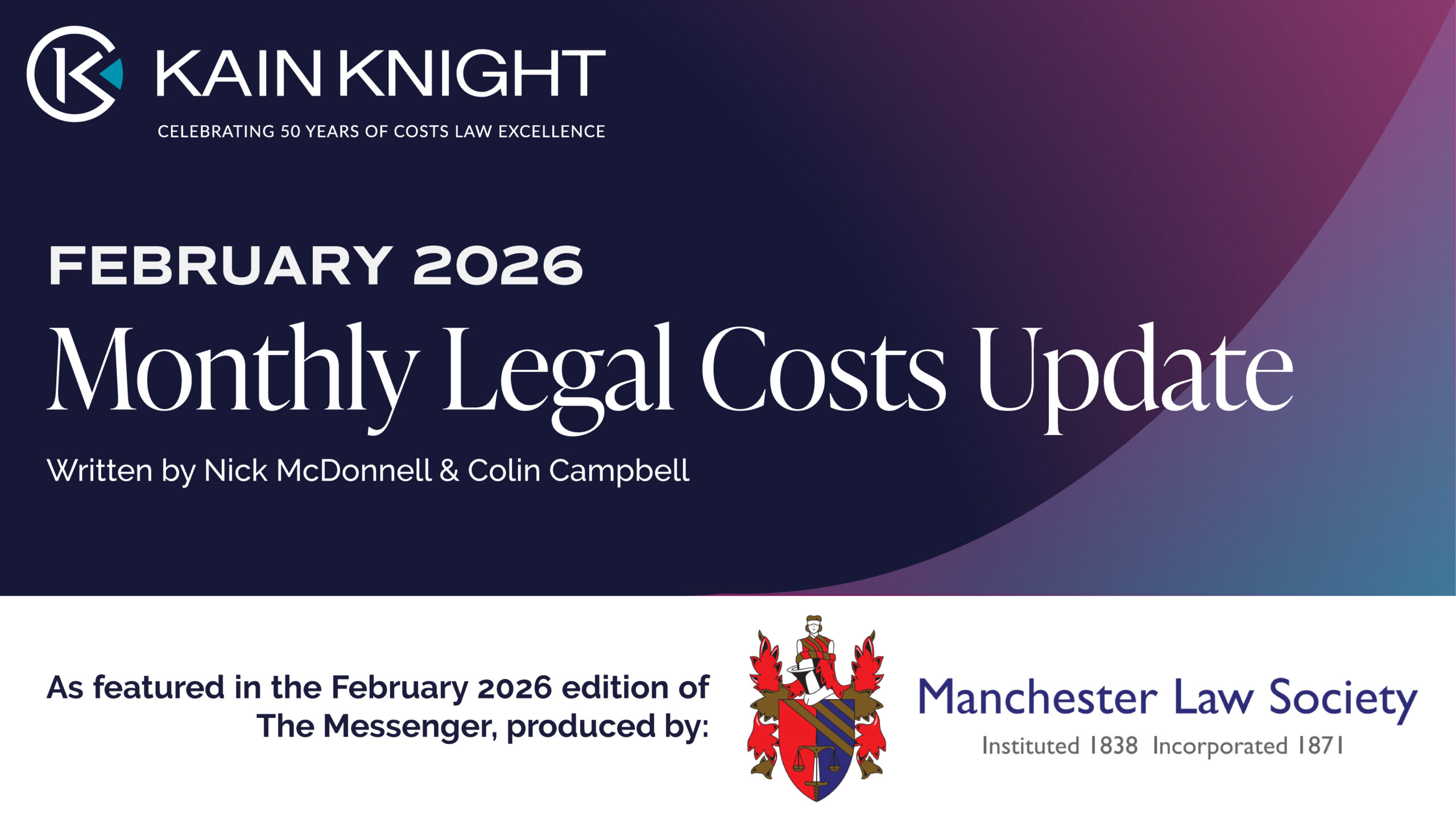 Monthly Legal Costs Update – February 2026