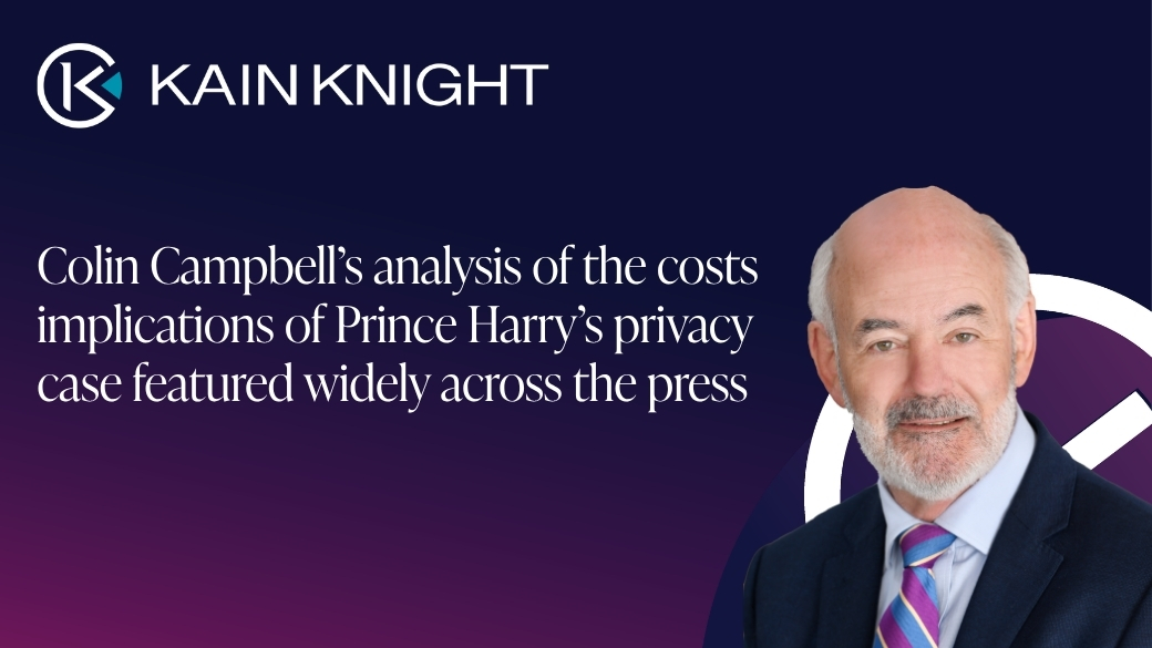 Colin Campbell’s analysis of the costs implications of Prince Harry’s privacy case featured widely across the press