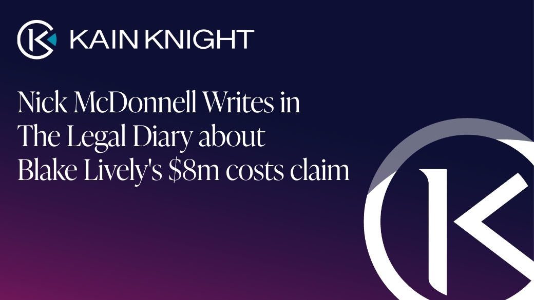 Nick McDonnell Writes in The Legal Diary about Blake Lively’s $8m costs claim