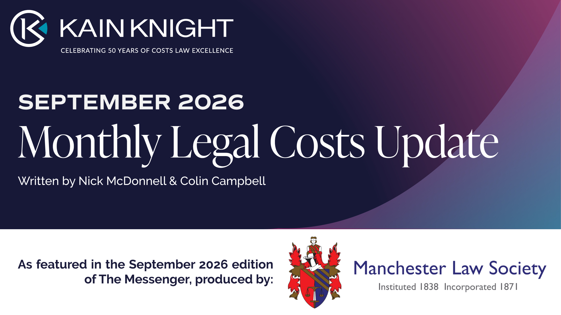 Monthly Legal Costs Update – September 2026